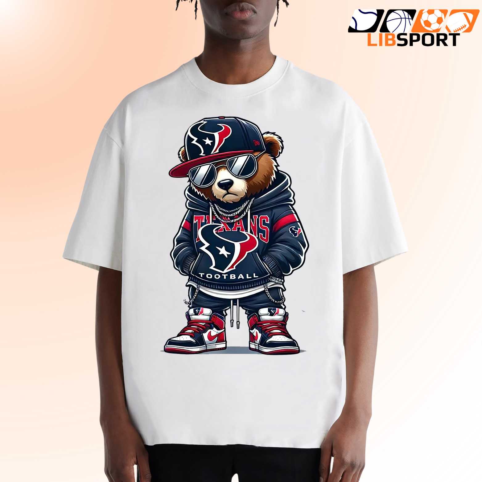 Houston Texans Bear T Shirt, Nfl Streetwear Graphic Tee, Unisex Game Day Shirt